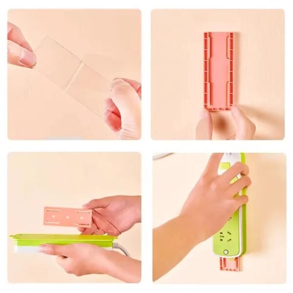 5PCS Socket holder wall-mounted socket storage rack punch-free board fixed wall sticker